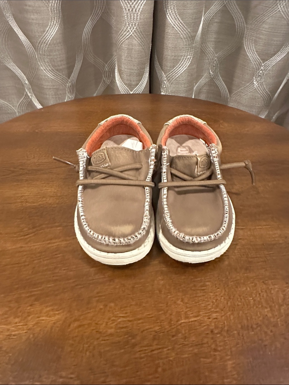 Hey Dude Kids Wally Casual Shoe with Orange Lining